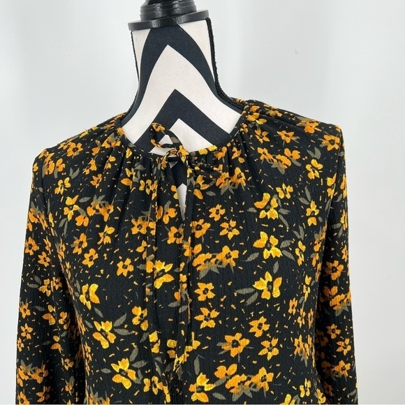 Free People Tiers Of Joy Floral Black and Yellow Dress Size L - Picture 5 of 9